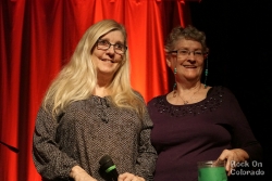 Annette Canon and Barb Dye hosting the COMBO Songwriters Showcas